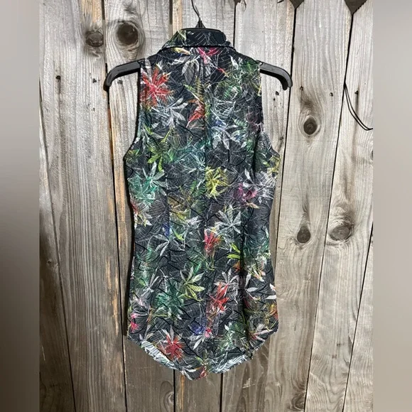 Kim Shui Black Sheer Sleeveless Shirt dress size L - Picture 4 of 7